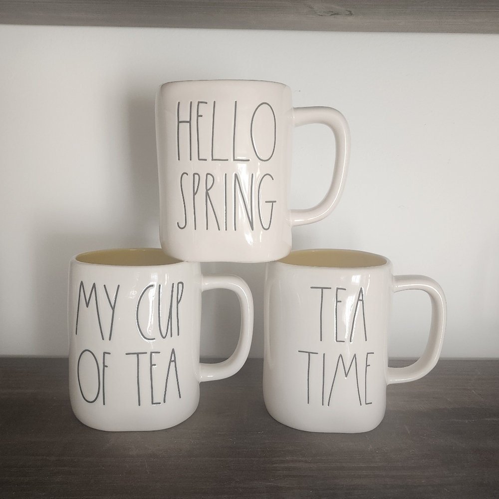 Rae Dunn Hello Spring Mug, My Cup Of Tea Mug, Tea Time Mug